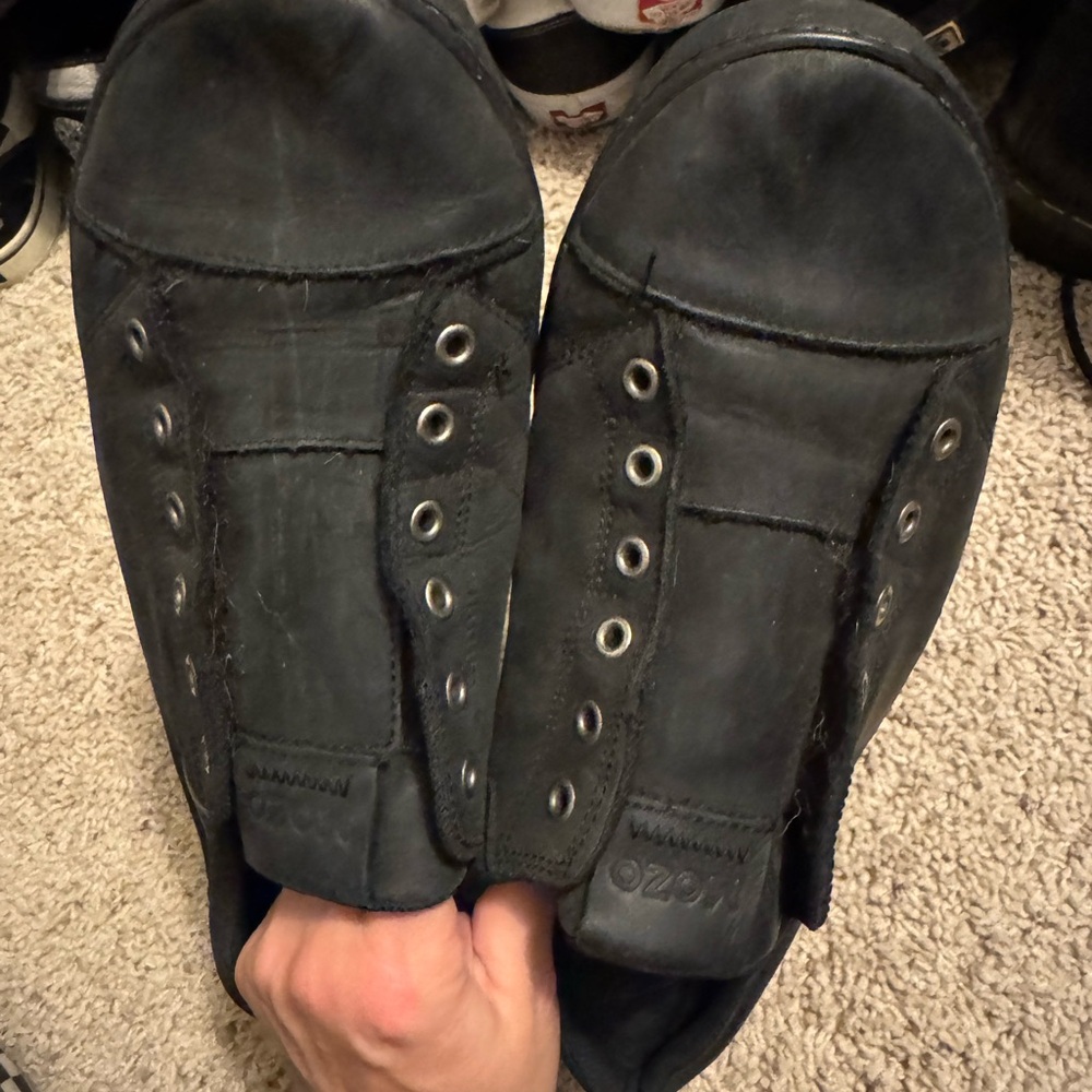 Men's Black Mozo Leather Work Shoes